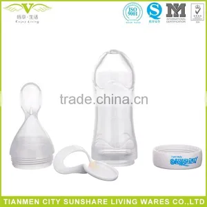 90ML/3OZ Silicone Squeeze Baby Feeding Bottle With Spoon Baby Bottles thumbnail-2