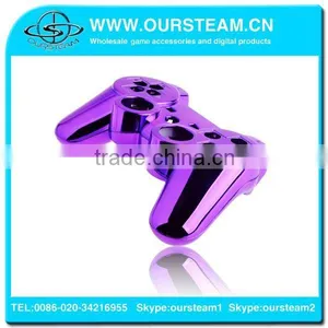 Purple OEM Chrome Case Cover for PS3 Playstation Wireless Controller Full Shell and Full Set Buttons thumbnail-1