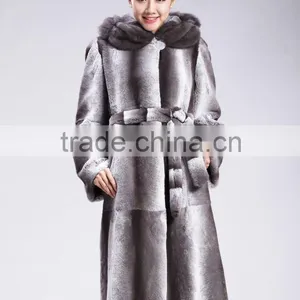 Hot Sell Rex Rabbit Fur Coat With Unique Design Garment thumbnail-1