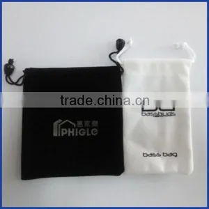 Custom Gift Pouch Velvet Bag With Drawstring for Jewelry With Beads and in Silver Logo thumbnail-5