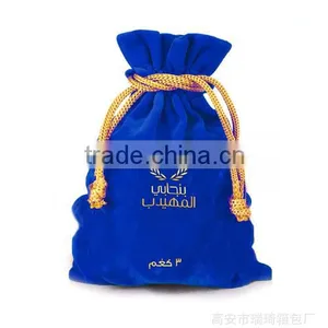 Luxury and Fast Delivery Satin Lined Velvet Pouches for Jewelry With Golden Cords thumbnail-2