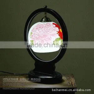 Hand Paint Pony Flower Antique Table Lamp for Bedroom thumbnail-3