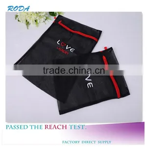 YIWU RODA 100% Polyester Mesh Square Black Embroidery Laundry Bag thumbnail-1