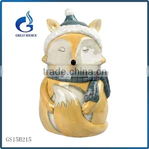 Cheap Ceramic Hedgehog Christmas Animal Gift Cookie Jars thumbnail-2