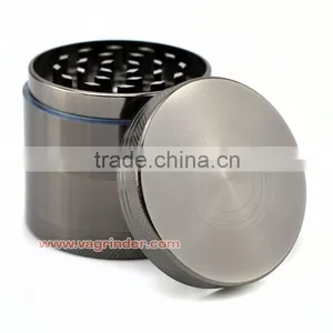 Premium Herb Grinder - 4 Piece With Pollen Catcher - Travel Bag & Cleaning Brush - Tobacco Grinder - Spice Grinder (Gunmetal) thumbnail-3