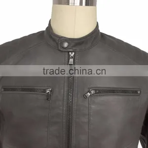 Men PU Leather Jacket Spring and Autumn Clothes thumbnail-3