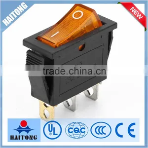 3 Pin Rocker Switch With Yellow Light KCD-3 thumbnail-1