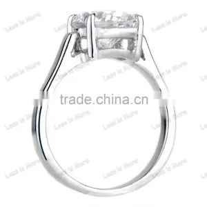 Fashion Pure Silver Oval Cut Diamond Engagement Ring thumbnail-5