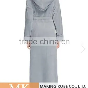 Ladies Hooded Luxury Fleece Dressing Gown thumbnail-3