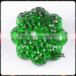 Feilang Brand Wholesale Flower Shape Green Resin Crystal for Decoration thumbnail-1