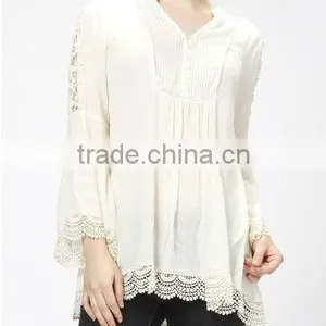 2013 Customize Fashion Lady Blouse Lace Cotton Shirt Wholesaler thumbnail-1