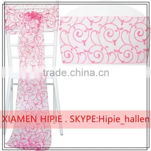 Rose Chair Sashes Floral Organza Table Runners Wedding Sash Venue Decorations thumbnail-3