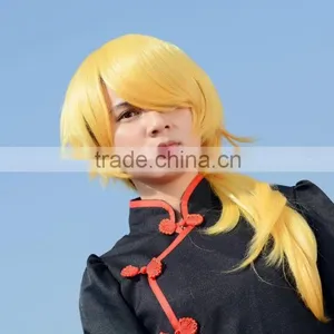 Facotry Whosale Synthetic Fiber Yellow Bob Cosplay Wig thumbnail-1