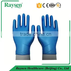 Textured Good Quality Powdered or Powder-free Blue Vinyl Gloves For Medical Use thumbnail-1