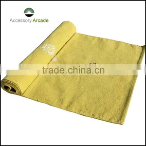 100 % Cotton Rug Mat for Yoga Practice in Yellow Seven Chakra Embroidery thumbnail-1
