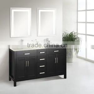 Salable Solid Wood Bathroom Cabinet With LED Mirror thumbnail-1