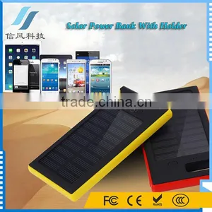 Yellow 5000mAh Dual USB Charger Power Bank Solar Charger With Holder thumbnail-1
