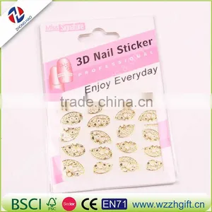 Hot 3d Designs Beauty Gold/Silver Stamping Decals Nail Art Tips Nail Stickers Glitter Decorations thumbnail-6