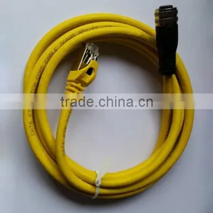 M12 to CAT5E CAT6 4 Pin 8 Pin Pair Twisted Yellow Pvc Cable thumbnail-1