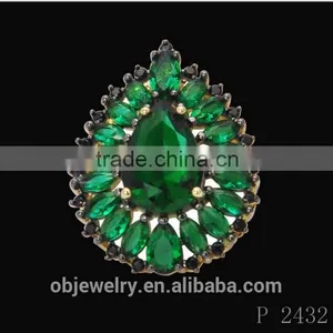 Hot New Retail Products Stainless Steel or Brass Big Stone Pendant Design Gold Jewelry thumbnail-1