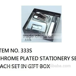3 Pieces Chrome Plated Stationery Set thumbnail-1