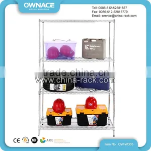 NSF Adjustable Boltless Chrome Plated Wire Shelving System thumbnail-6