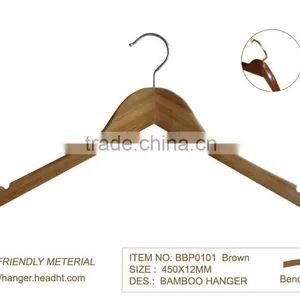 These HEAD Eco Friendly Meterial Natural Bamboo Clothes Hanger thumbnail-1