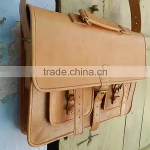 Hand Made Leather Cross Body Messenger Bag/genuine Leather Office Bags thumbnail-5