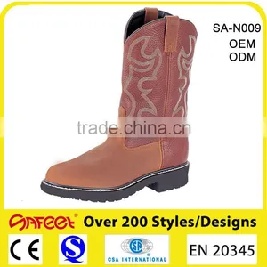 High Fashion Boots, Embroidery Work Boots High Heel Steel Toe Safety Shoe SA-N009 thumbnail-2