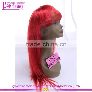 High Quality Wholesale Price Brazilian Virgin Hair Red Wig Straight Red Human Hair Wig thumbnail-5