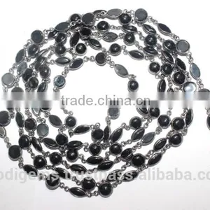 Black Onyx Marquise Bezel Setting Chains thumbnail-1
