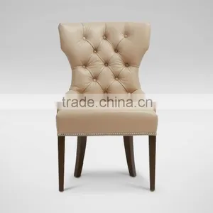 T-shape Wingback Diamond Tufting PU Leather Dining Chair thumbnail-1