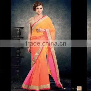 MULTI COLOUR PURE GORGETTE SAREE ONLINE thumbnail-6