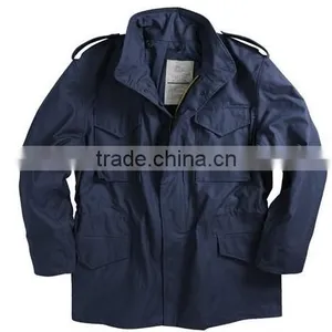 Men's Cotton Plolyester Canavas With Lining Black Military M-65 Field Jacket Coat thumbnail-4