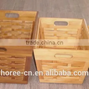 Hand Made 100% Bamboo Storage Basket for Home Use thumbnail-6