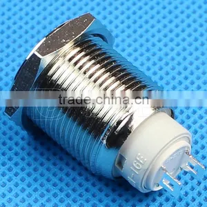 GQ-16FJ 16mm Flat Head Solder Waterproof Button, Push Button Switch# thumbnail-3
