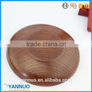 Japanese Style Dessert Plate,Wooden Sushi Dish,Round Wood Dry Fruit Plate, 10cm thumbnail-1