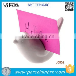 Bird Shaped White Ceramic Place Card Holder thumbnail-1