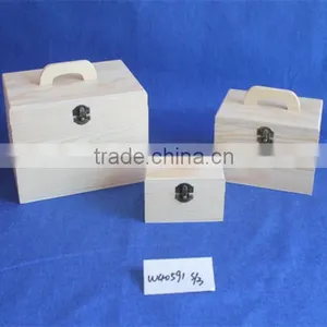 Handmade Feature Lightweight Wood Box With Handle Wooden Christmas Gift Box Wholesale thumbnail-6