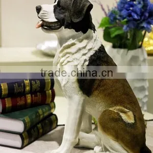 La Simulation de Saint - Bernard Antique Resin Statue Chien thumbnail-1