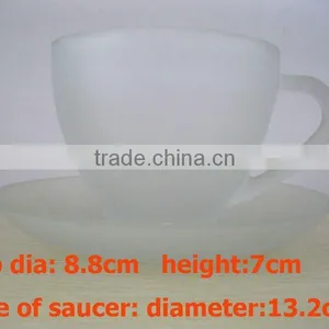 Frosted Glass Tea Cup and Saucer Set thumbnail-1