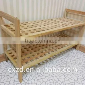 Hot Sale Two-tier Walnut Shoe Rack thumbnail-1