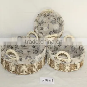 Handmade Weave Beautiful Maize Peel Storage Basket With Lining thumbnail-2