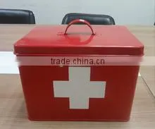 Household Rectangle Red Medicine Box Drugs Cabinet Storage Bin thumbnail-1