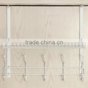 Adjustable Over the Door Mounting White Metal Clothes Storage Shelf thumbnail-1