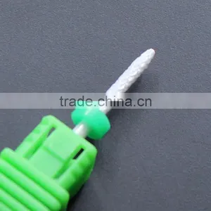 Total Length Nail Drill 38MM White Ceramic Burr For Nail Head Diameter 2MM Small Flame thumbnail-2
