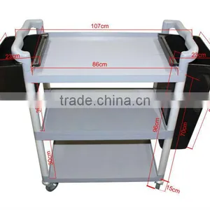 3 Shelf Grey Service Cart Cleaning Trolley 07101*02 thumbnail-3