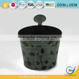 8 Inch Galvanized Flower Planters Pots for House Plants Metal Plant Pot thumbnail-2