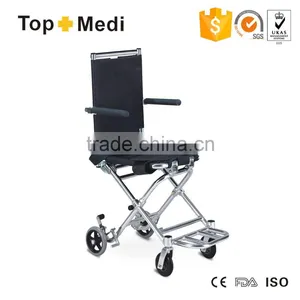 TOPMEDI Portable Aluminum Transit Wheelchair thumbnail-1
