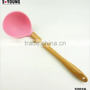 32016 Kitchen Utensils 3pcs Silicone Tools With Bamboo Handle thumbnail-1